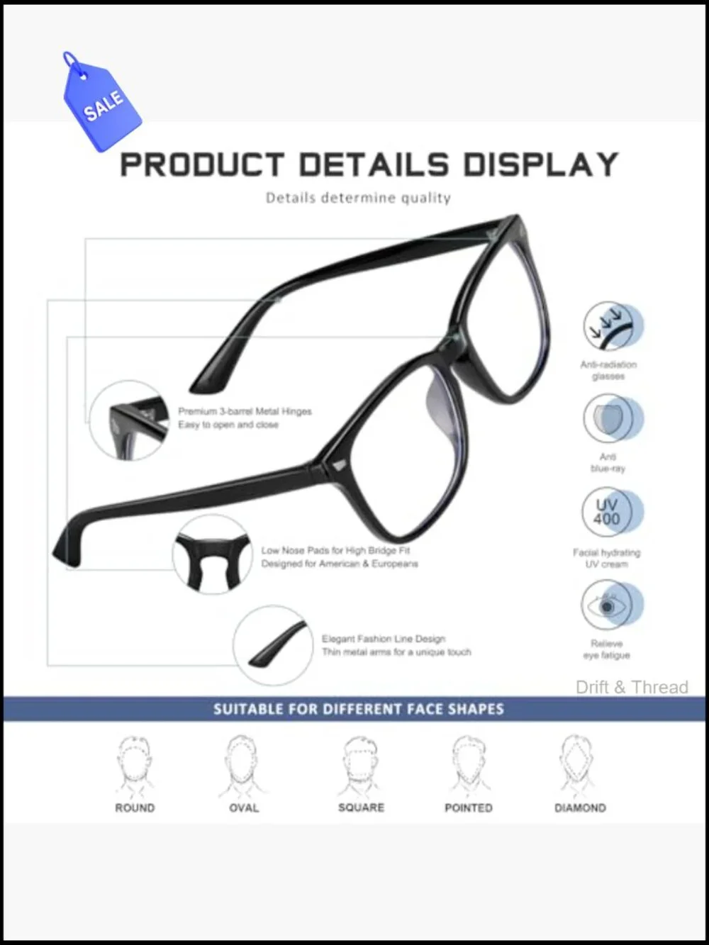 Blue Light Blocking Reading Glasses UV Filter Computer Readers Women Men